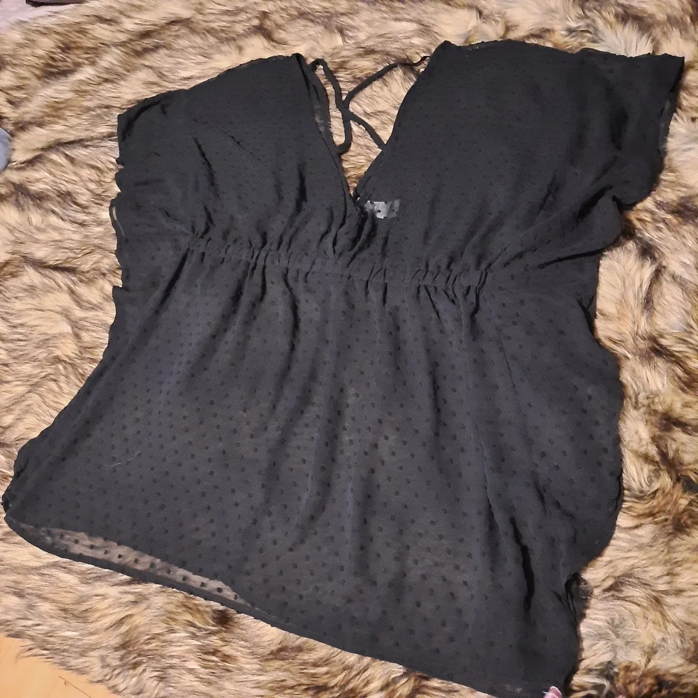 Time and Tru / Black 1x Top / Bathing suit Baby doll/ Shear - Picture 2 of 9